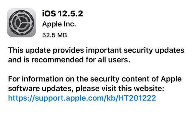 望都苹果手机维修分享iOS12.5.2发布，建议所有老苹果用户安装 